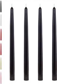 img 4 attached to Dripless, Unscented Tapered Candlesticks: CandleNScent'S Sleek Black 12 Inch Tapers - 4 Pack
