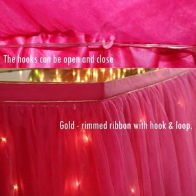 img 3 attached to Enhance Your Party Décor With OakHaomie 10Ft Rose Red Tulle Tutu Table Skirt And 15Pcs String Lights - Perfect For Weddings, Birthdays And Home Decoration!