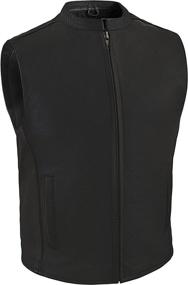 img 4 attached to 🧥 Premium Mens Leather Motorcycle Vest with Concealed Carry Pockets - True Element Club Style (Black, Sizes S-5XL)