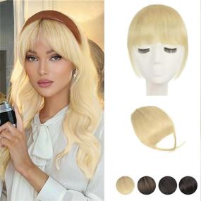 img 4 attached to 100% Human Hair Clip In Bangs Extensions - French, Neat & Air | BARSDAR Washable/Dyeable Natural Color For Women