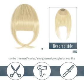 img 3 attached to 100% Human Hair Clip In Bangs Extensions - French, Neat & Air | BARSDAR Washable/Dyeable Natural Color For Women