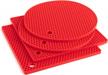 versatile joyhalo red silicone trivet mats: pot holder, hot pad, plate holder, garlic peeler, coaster, and drying mat in one! logo