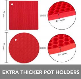 img 3 attached to Versatile Joyhalo Red Silicone Trivet Mats: Pot Holder, Hot Pad, Plate Holder, Garlic Peeler, Coaster, And Drying Mat In One!