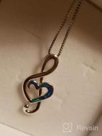 img 1 attached to Sterling Silver Music Note Necklace With Created Opal Rose: Perfect Gift For Gymnastics, Dance Lovers, Teachers, Women, And Teen Girls review by Sheryl Lockwood