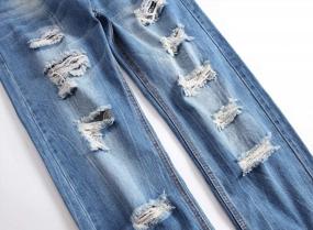 img 1 attached to Stylishly Tattered: Enrica Men'S Straight Fit Distressed Denim Jeans