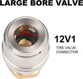 img 3 attached to Heavy Duty Lock On Air Chuck With 1/4" FNPT & 12V1 Stem Quick Connector For Large Bore Valve Tire Inflators - Hromee