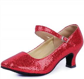 img 2 attached to Sparkle On The Dance Floor With Missfiona Women'S Glitter Latin Ballroom Dancing Heels