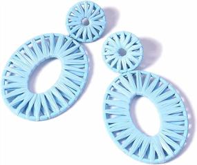 img 4 attached to Handmade Bohemian Raffia Drop Earrings For Women - Statement Boho Dangle Earrings And Fashion Jewelry Gift For Girls