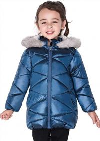 img 4 attached to Girls' Winter Jackets: Sherpa-Lined Hooded Coats With Waterproof, Windproof Shiny Exterior - Thick, Warm, Lightweight And Puffy Cotton Outerwear