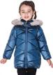 girls' winter jackets: sherpa-lined hooded coats with waterproof, windproof shiny exterior - thick, warm, lightweight and puffy cotton outerwear logo