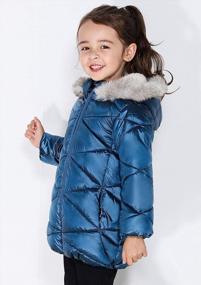 img 2 attached to Girls' Winter Jackets: Sherpa-Lined Hooded Coats With Waterproof, Windproof Shiny Exterior - Thick, Warm, Lightweight And Puffy Cotton Outerwear
