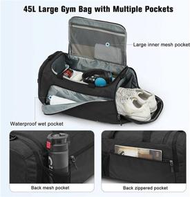img 1 attached to 45L 3-Way Duffle Backpack Gym Bag: идеально подходит для мужчин и женщин, занимающихся спортом, путешествий и поездок с ночевкой | G4Free