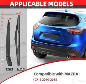 img 1 attached to 🔧 High-Quality Rear Windshield Wiper Arm Blade Set for MAZDA CX5 CX-5 2010-2015 - OE:EKMZCX5RW Replacement