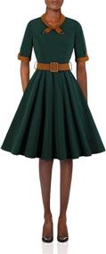 img 4 attached to Wellwits Womens Office Colorblock Vintage Women's Clothing : Dresses