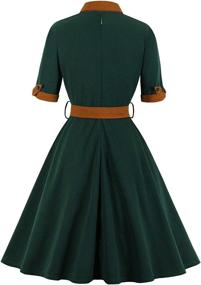 img 3 attached to Wellwits Womens Office Colorblock Vintage Women's Clothing : Dresses