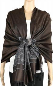 img 2 attached to Stylish Achillea Women'S Two Toned Paisley Lurex Jacquard Pashmina Shawl For Chic & Trendy Look