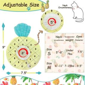 img 3 attached to 🍍 GRATPET Pineapple Cat Cone Adjustable Collar - Cute Soft Recovery Cone for Kittens, Puppies, and Small Dogs - Ideal for Wound Healing and Post-Surgery Care - S: 9×7.5" - Neck: 5-8" (Under 7 lbs)