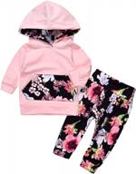 adorable winter floral outfit for baby girls - hoodie, long pants & leggings 2pcs set logo