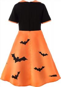img 2 attached to Halloween Girls Pumpkin Ghost Costume Dress Set With Hairband By ReliBeauty