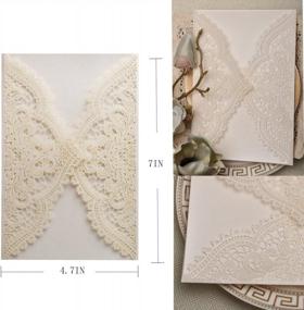 img 2 attached to Elegant Lace Paper Wedding Invitations: Set Of 24 For Your Special Day