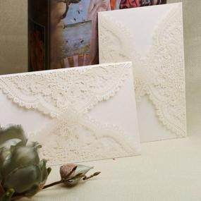 img 3 attached to Elegant Lace Paper Wedding Invitations: Set Of 24 For Your Special Day
