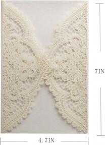 img 4 attached to Elegant Lace Paper Wedding Invitations: Set Of 24 For Your Special Day