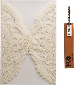img 1 attached to Elegant Lace Paper Wedding Invitations: Set Of 24 For Your Special Day