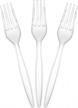 clear plastic forks, heavy duty disposable forks for party supply, pack of 80 logo