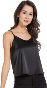 img 4 attached to Flaunt Your Style With AUQCO'S Sensational Silk Tank Top - Satin Camisole With Soft Sleeveless Design For Women