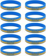 support ukraine with 10pcs i stand with ukraine flag bracelet set - pray and show your solidarity for ukraine logo