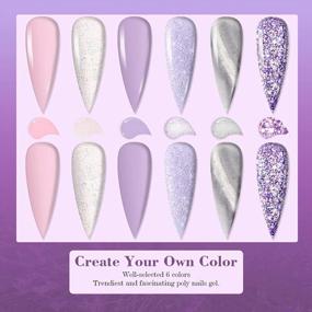 img 3 attached to Vrenmol Purple Series Poly Nail Gel Set - 6 Colors Cat Eye Builder Nail Kit For Nail Enhancement, Nail Art, And French Manicure By Nail Professionals