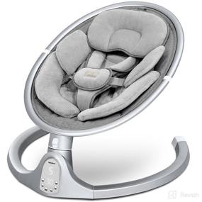img 4 attached to BabyBond Bluetooth Infant Swing - Portable Baby Swing for Indoor and Outdoor Use with Music Speaker, Preset Lullabies, 5 Point Harness Belt, 5 Speeds, Remote Control