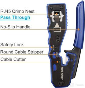 img 3 attached to 🔧 Solsop Pass Through RJ45 Crimp Tool Kit: Efficient Ethernet Crimper for Pass Through RJ45 Connectors