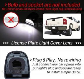 img 1 attached to 2-Pack Black Housing License Plate Light Cover Lens With LED Fit For 1999-2013 Chevy Silverado/Avalanche/Sierra/Suburban/Yukon Pickup Trucks - Bumper Tag Rear Lamp Not Included - TMH