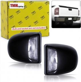 img 4 attached to 2-Pack Black Housing License Plate Light Cover Lens With LED Fit For 1999-2013 Chevy Silverado/Avalanche/Sierra/Suburban/Yukon Pickup Trucks - Bumper Tag Rear Lamp Not Included - TMH