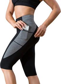 img 4 attached to Rolewpy Women'S High Waist Yoga Pants W/ Tummy Control & Side Pocket - Perfect For Workout, Running & Yoga!