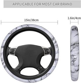 img 1 attached to Stylish Da66jj Marble Stripe Steering Wheel Covers for Car - Universal 15 Inches, Perfect for Men, Women, and Girls