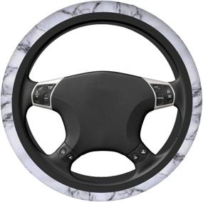 img 2 attached to Stylish Da66jj Marble Stripe Steering Wheel Covers for Car - Universal 15 Inches, Perfect for Men, Women, and Girls