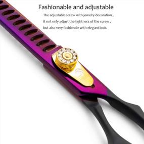 img 1 attached to Down -Curved Chunker Shear Pet Grooming Thinning Shear Hair Cutting Scissor For Hair Trimming Japanese Steel Balde Scissor For Dogs And Cats Thinning Rate35%-45%