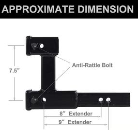 img 1 attached to 🔧 REYSUN 864131 Dual Hitch Receiver: 7-1/2 inch Rise/Drop Extension with Pin & Clip - Fits 2 inch Hitch