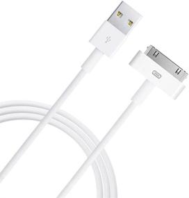 img 2 attached to 🔌 Long 10ft 30 Pin Charging Cable for iPhone 4/4s, iPad, iPod - Fast USB Charger Cord [White]