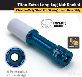 img 2 attached to 🔩 Non-marring Impact Extra-Long Lug Nut Socket - TITAN 21117, 1/2-Inch Drive, 17mm