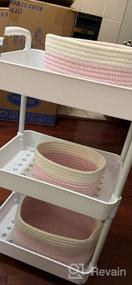 img 7 attached to OrganiHaus 3-Pack White Cotton Rope Baskets: Perfect For Diaper Bin, Bathroom, Closet & Shelves Storage