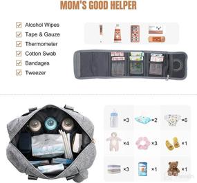 img 1 attached to 👶 LOVEVOOK Large Waterproof Travel Diaper Tote Bag with Changing Pad - Spacious Baby Diaper Bag Tote for Enhanced Convenience