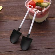 🍦 100-piece set of disposable potted ice cream scoop shovels in black and white - small potted flower pot spoons логотип