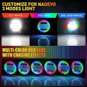 img 3 attached to Revamp Your Ride With NAOEVO 4.5Inch Round RGB LED Light Bar - Color Changing Off Road Lights With 140W And 14000LM For ATV UTV SUV Truck Boat