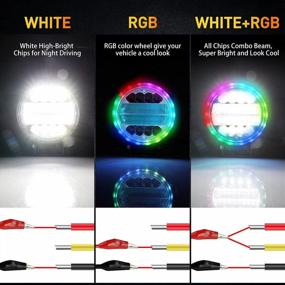 img 1 attached to Revamp Your Ride With NAOEVO 4.5Inch Round RGB LED Light Bar - Color Changing Off Road Lights With 140W And 14000LM For ATV UTV SUV Truck Boat