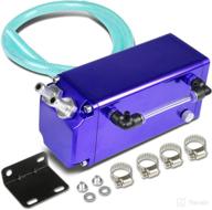 🔵 enhance performance with univeral billet aluminum racing square style oil catch reservoir breather tank - blue can logo