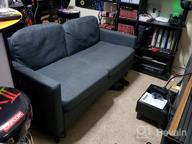 img 1 attached to Light Grey STHOUYN 56" W Fabric Loveseat Sofa With 2 USB, Small Couches For Living Room, Bedroom, Office - Easy Assembly & Comfy Cushion review by Beth Dellman
