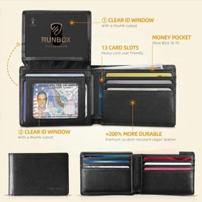 img 3 attached to RUNBOX Wallets: Premium Leather Stylish Wallets with RFID Blocking Technology